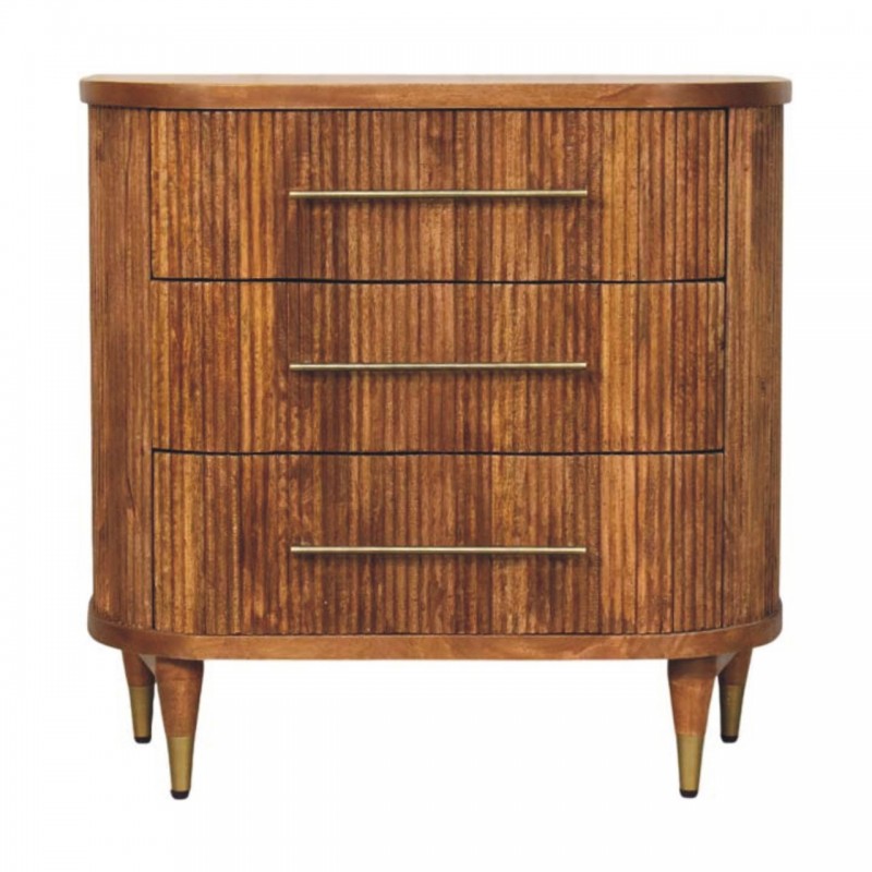 Комод Emerson Amber Oak с рифлёными фасадами