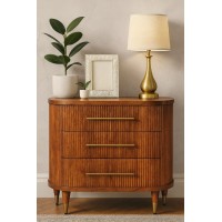 Emerson Amber Oak Gerippte Kommode mit 3 Schubladen