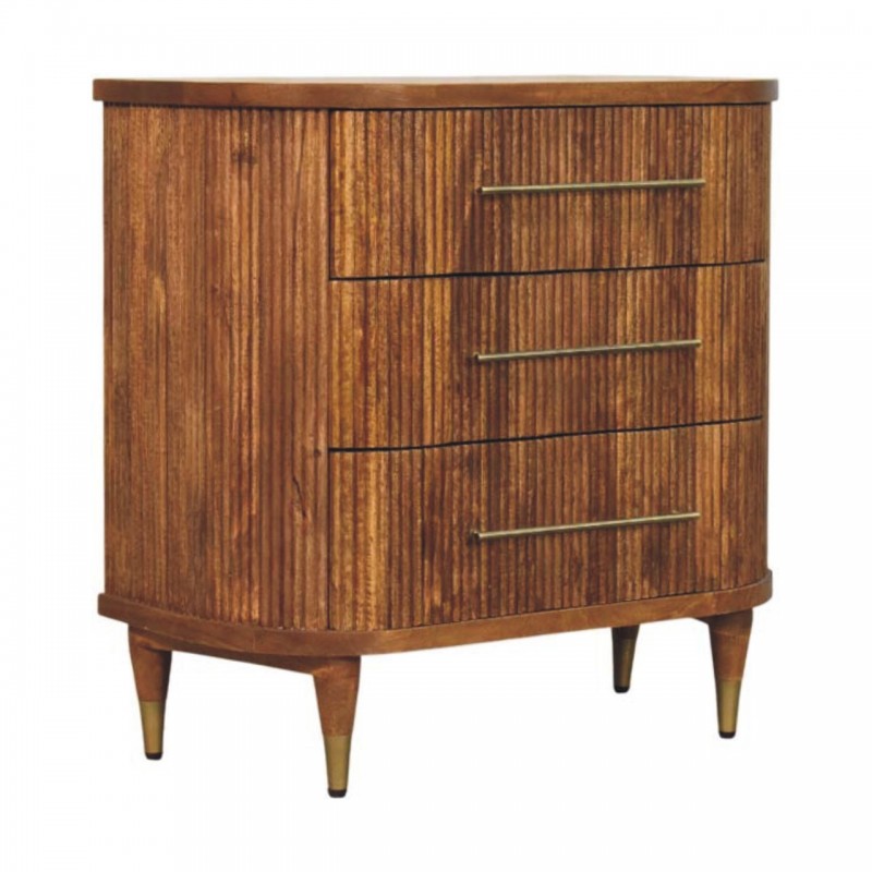 Комод Emerson Amber Oak с рифлёными фасадами