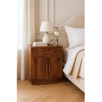 Ribbed Nachttisch Amber Oak