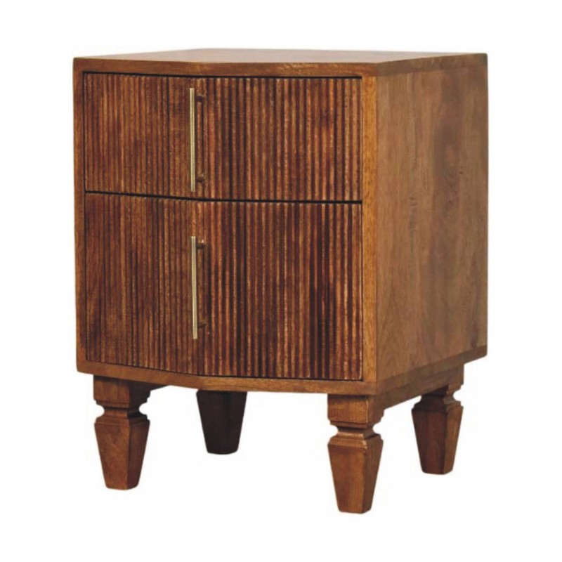 Прикроватная тумба Louvre Winewood Oak с рифлёными фасадами