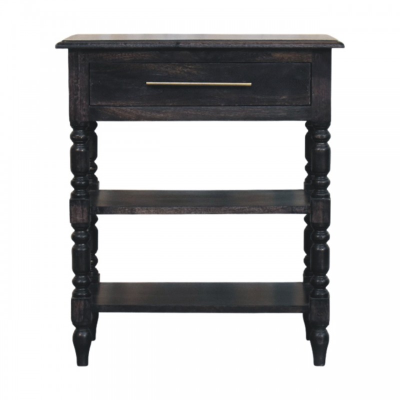 Heritage Carbon Ash Nachttisch mit Regalfächern