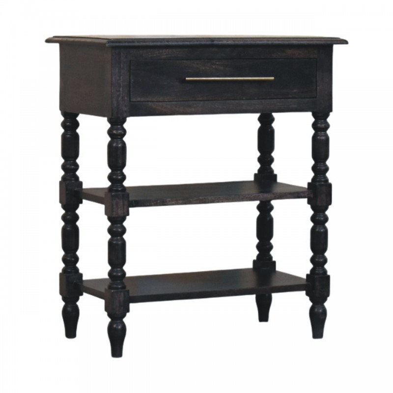 Heritage Carbon Ash Nachttisch mit Regalfächern