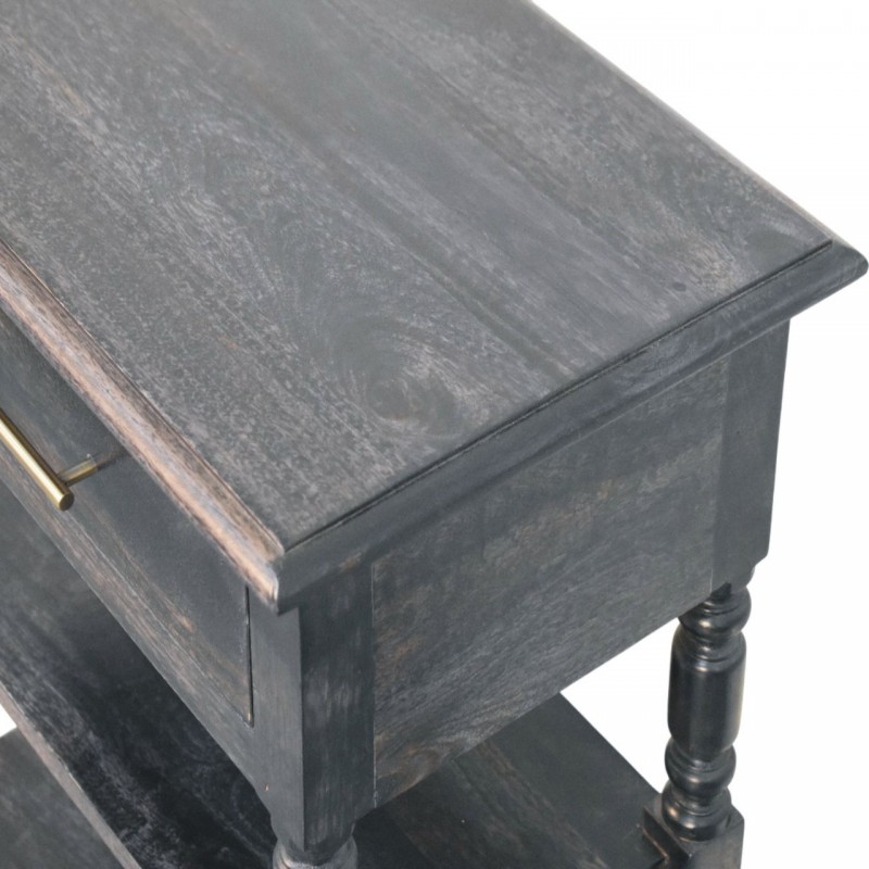 Heritage Carbon Ash Nachttisch mit Regalfächern