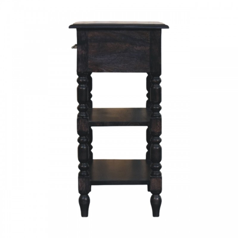 Heritage Carbon Ash Nachttisch mit Regalfächern