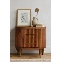 Ribbed Nachttisch Amber Oak