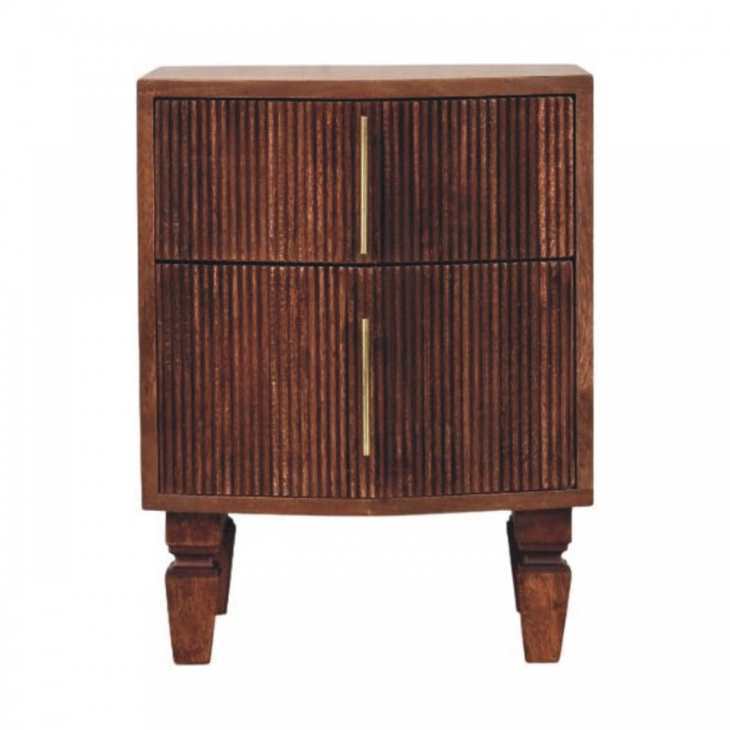 Harper Amber Oak Nachttisch mit gerillten Fronten