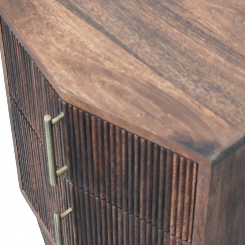 Harper Amber Oak Nachttisch mit gerillten Fronten