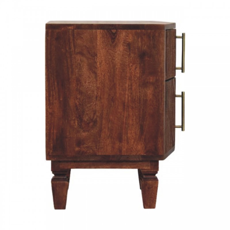 Harper Amber Oak Nachttisch mit gerillten Fronten
