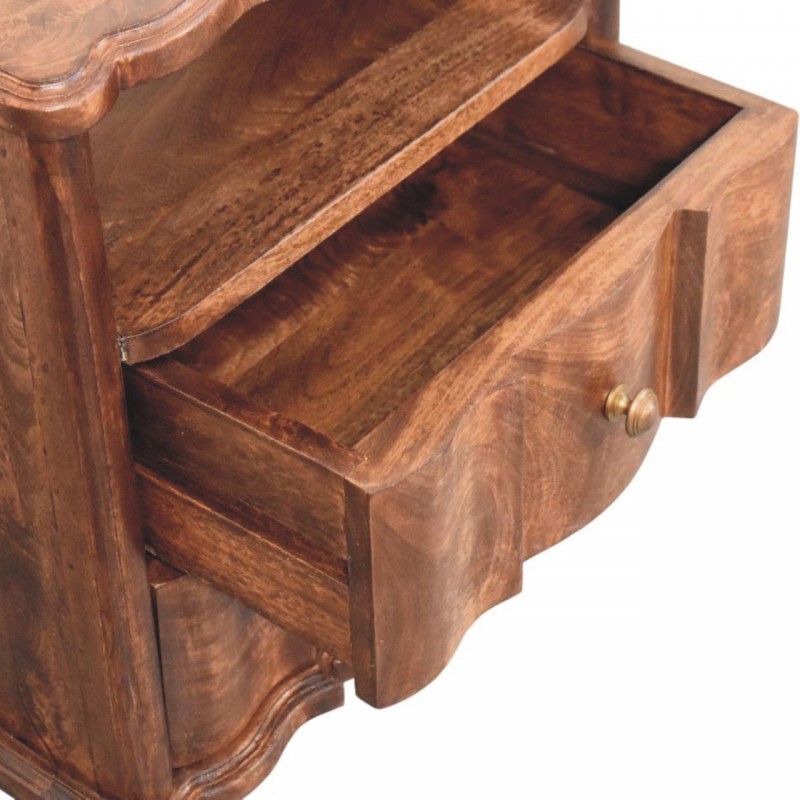 2 Drawer Bedside with Open Shelf