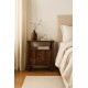 2 Drawer Bedside with Open Shelf