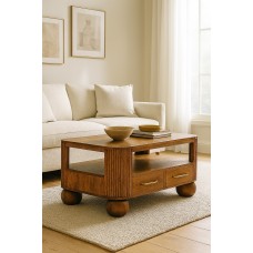 Журнальный столик Briarwood Fluted из массива дерева