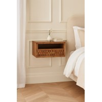 Wandmontierter Nachttisch „Arno“ in Golden Teak