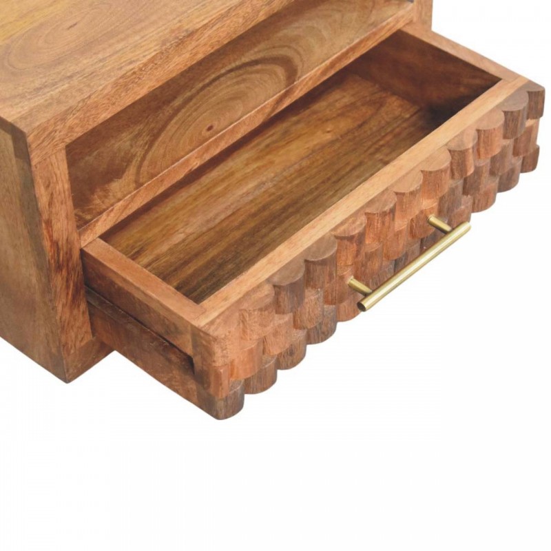 Arno Wall-Mounted Nightstand in Golden Teak