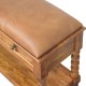 Скамья Spindle Amber Oak с кожаным сиденьем