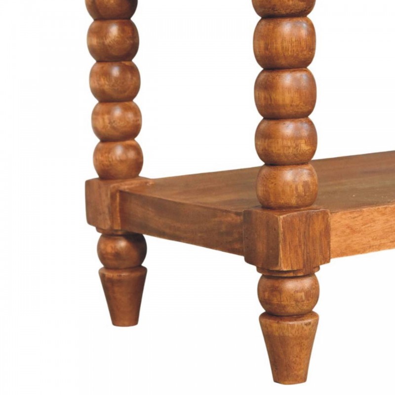 Скамья Spindle Amber Oak с кожаным сиденьем
