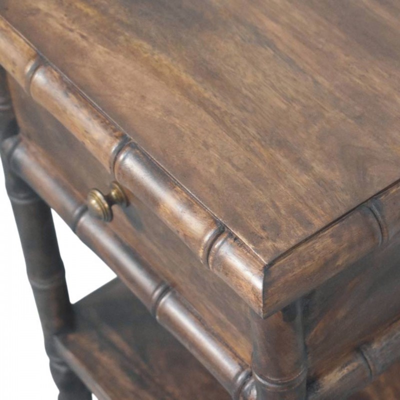 Bamboo Carved Bedside Table
