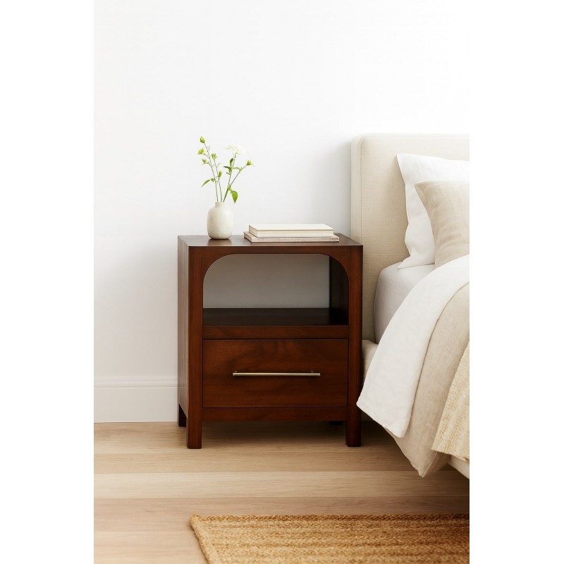 Arched Edge 1 Drawer Bedside