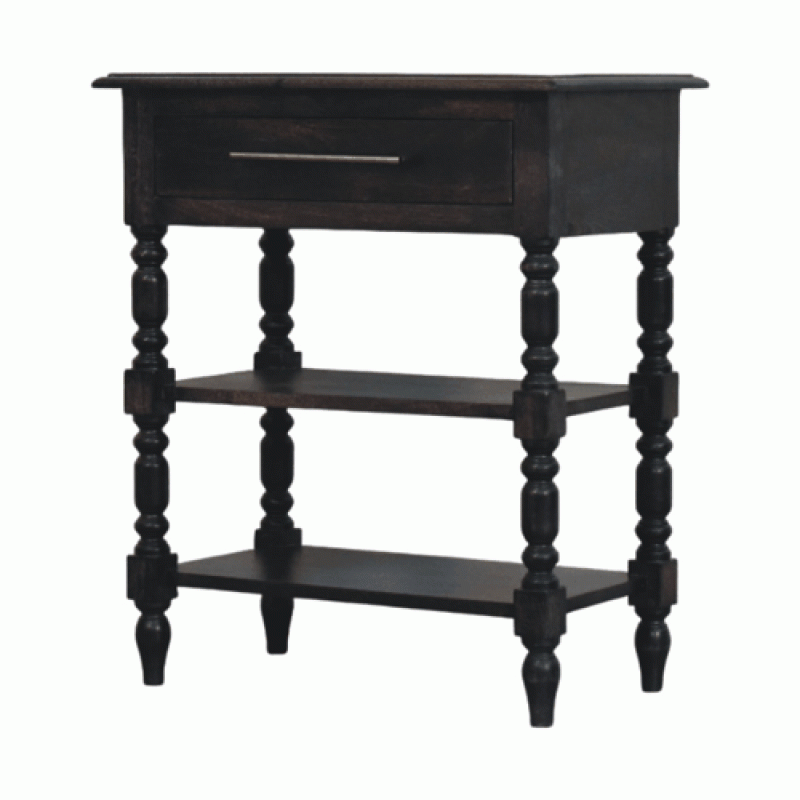 Heritage Carbon Ash Nachttisch mit Regalfächern