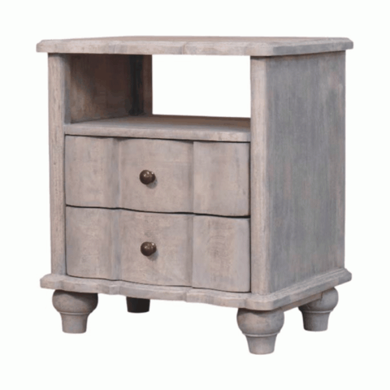 Lume Washed Nachttisch mit offenen Ablagefach