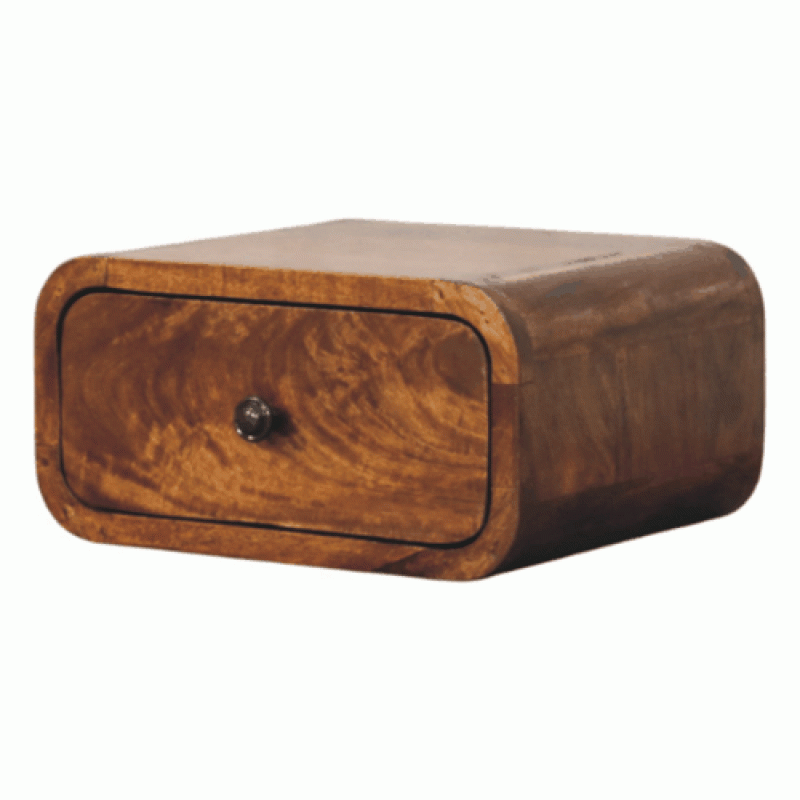 Avora Wall-Mounted Chestnut Wood Nightstand