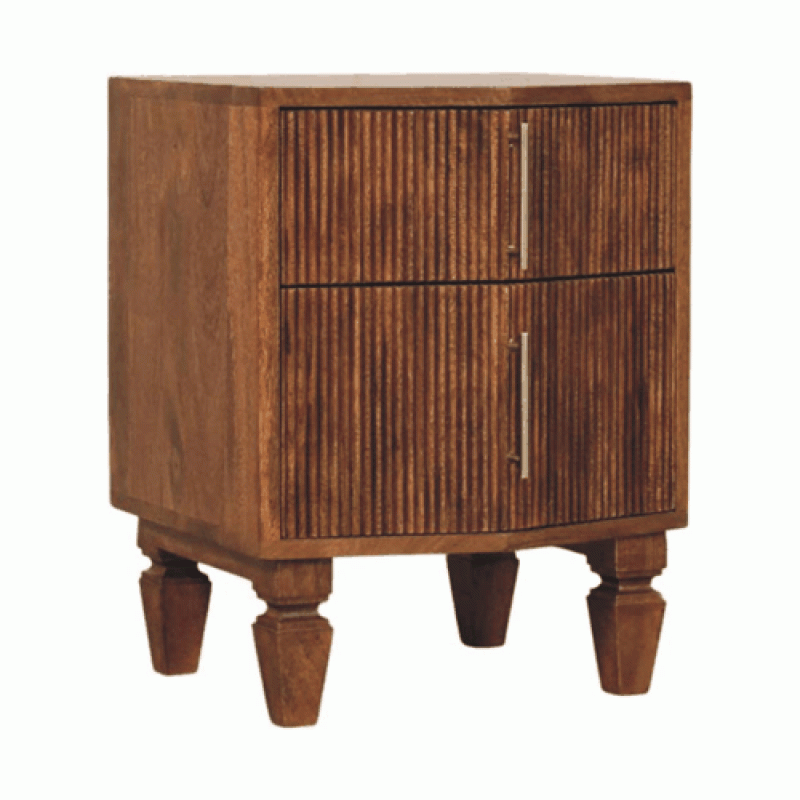 Прикроватная тумба Louvre Winewood Oak с рифлёными фасадами