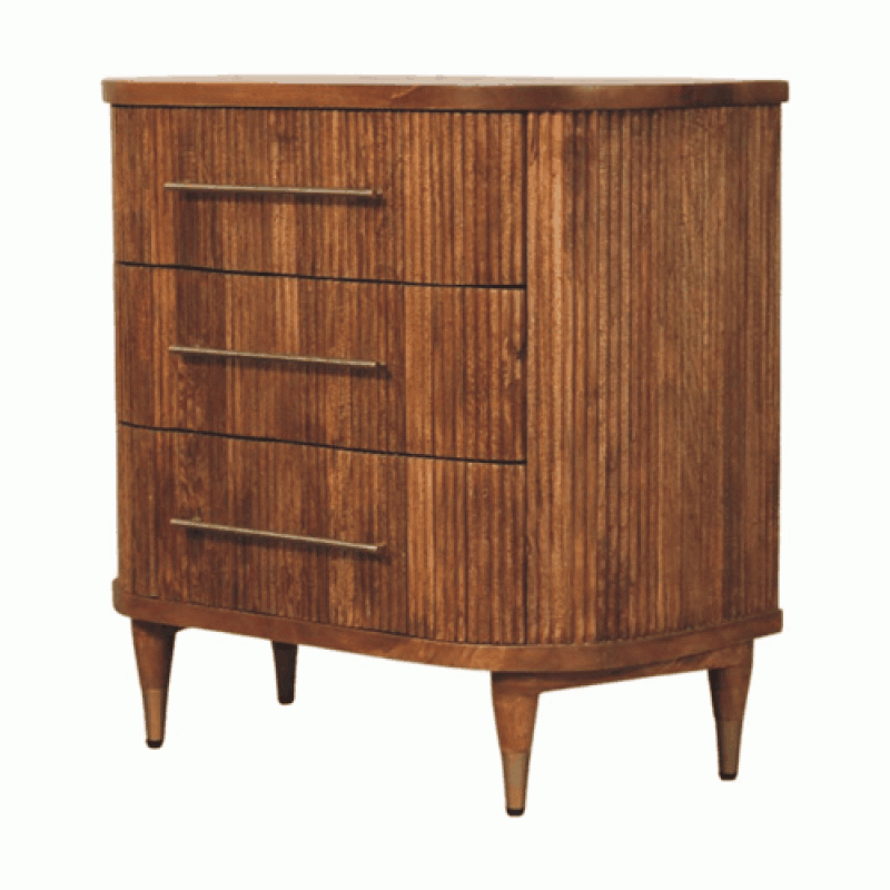 Комод Emerson Amber Oak с рифлёными фасадами