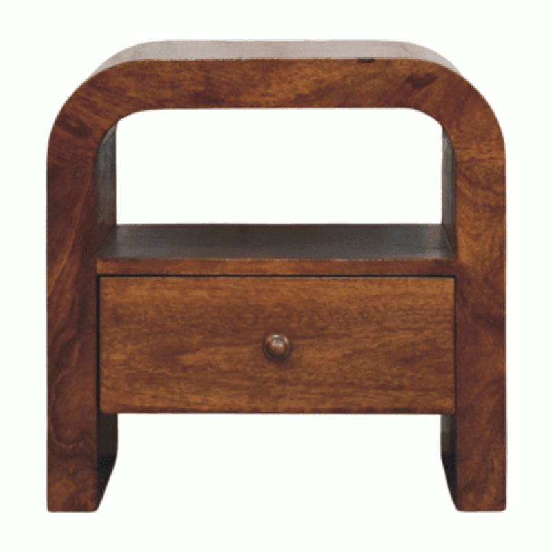 Darcy Chestnut Premium Nachttisch mit Schublade und Ablagefach
