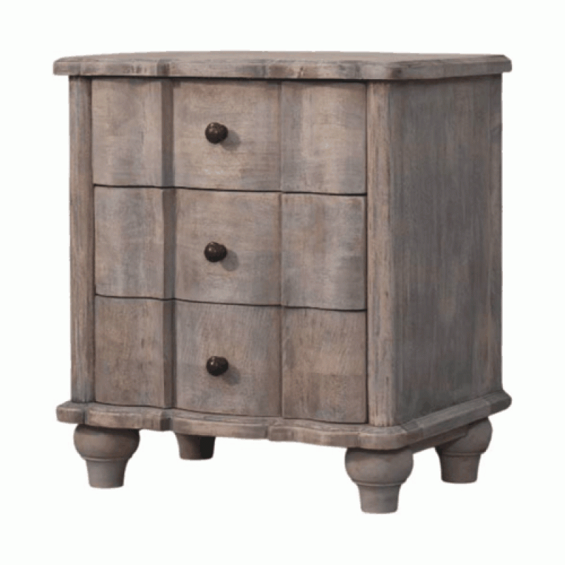 Beaumont Curved Solid Wood Nightstand