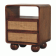 Larissa Chestnut Nachttisch mit Rattanfronten