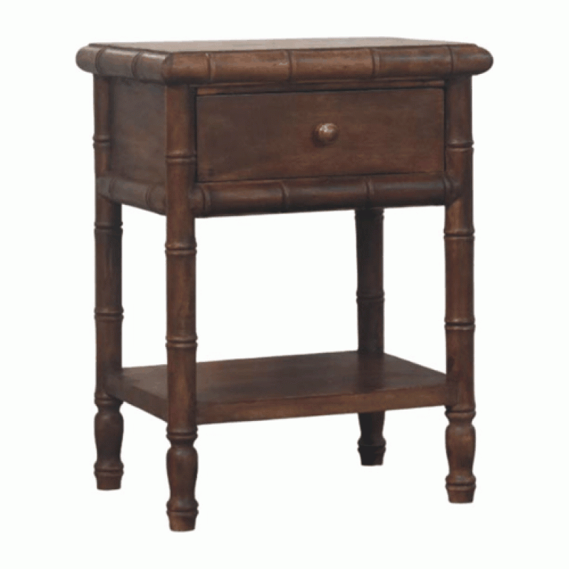 Bamboo Carved Bedside Table