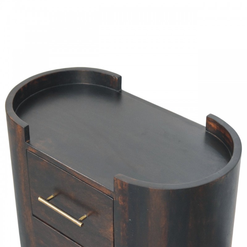 Valencia Velvet Mocha Nachttisch mit 2 Schubladen