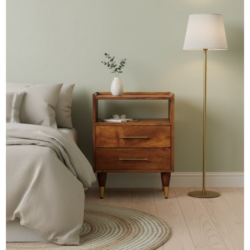 Valenza Open Frame Nachttisch in Chestnut