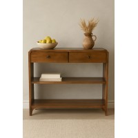 Ellington Chestnut Designer Konsolentisch mit Regalfächern