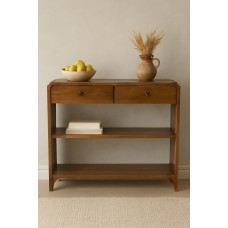 Ellington Chestnut Designer Konsolentisch mit Regalfächern