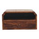 Avora Wall-Mounted Chestnut Wood Nightstand with Shelf