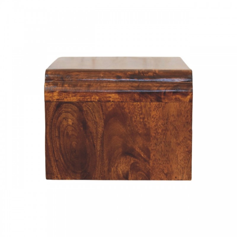 Avora Wall-Mounted Chestnut Wood Nightstand with Shelf
