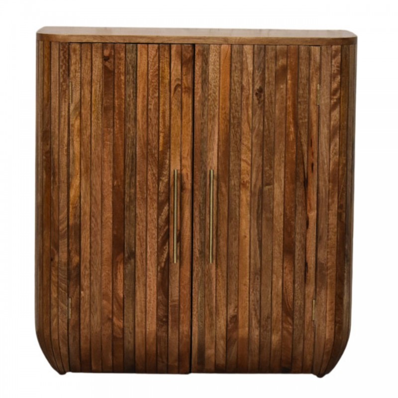 Шкаф для хранения Fluted Curve Golden Teak
