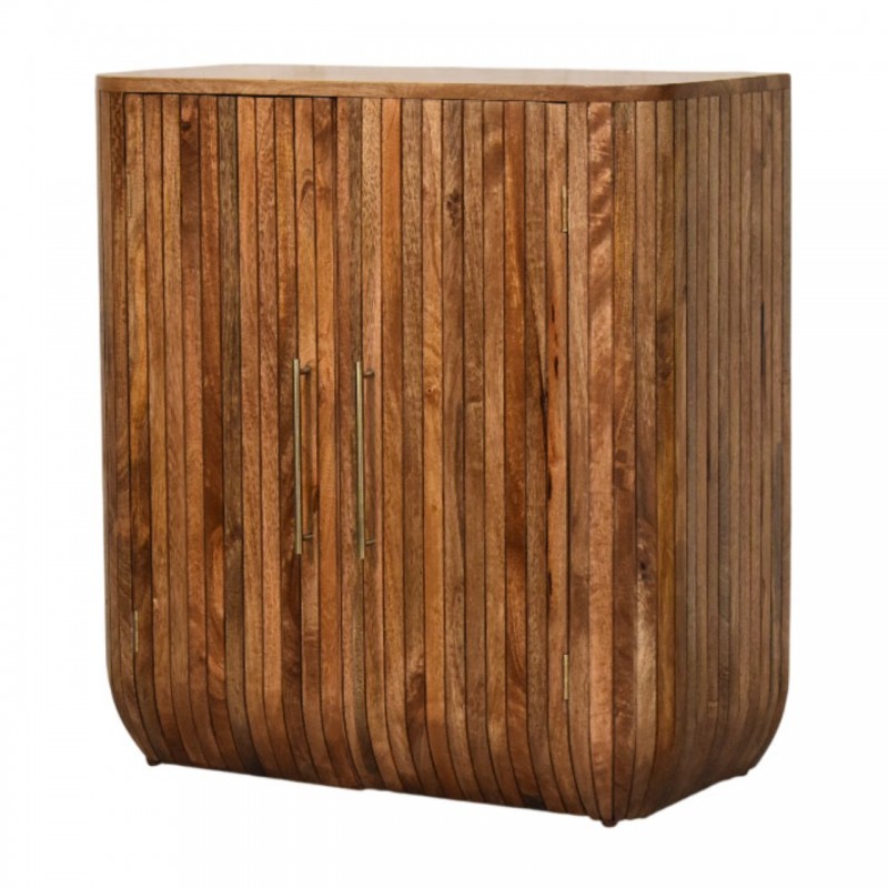 Шкаф для хранения Fluted Curve Golden Teak