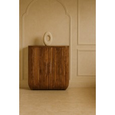 Шкаф для хранения Fluted Curve Golden Teak
