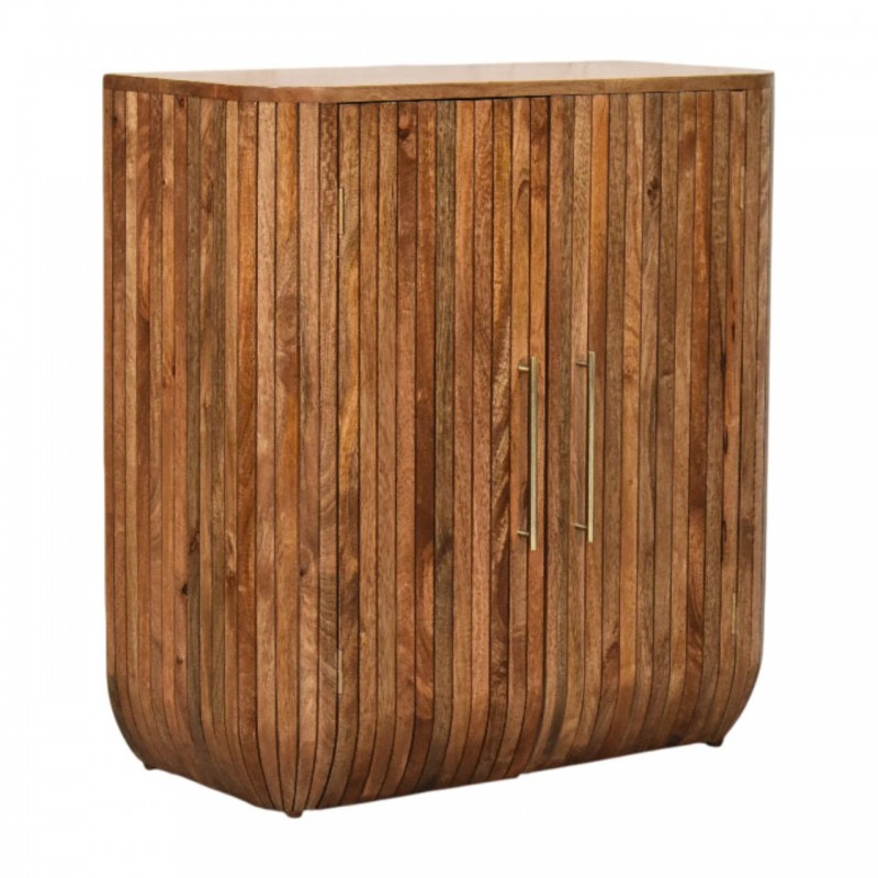 Шкаф для хранения Fluted Curve Golden Teak