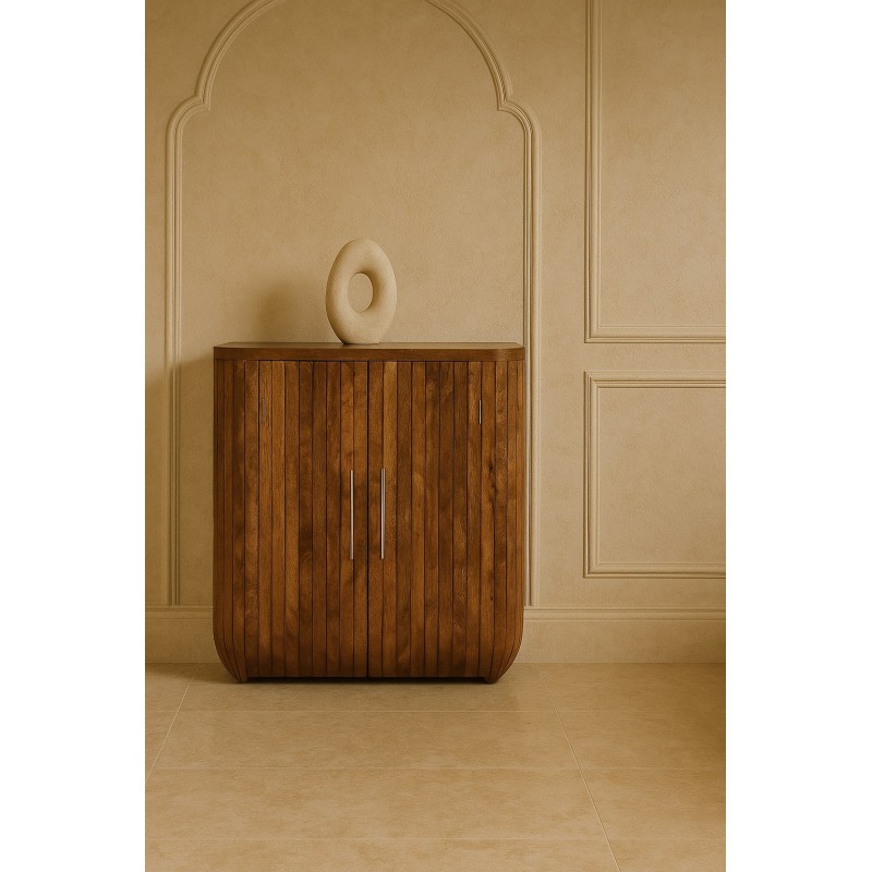 Шкаф для хранения Fluted Curve Golden Teak