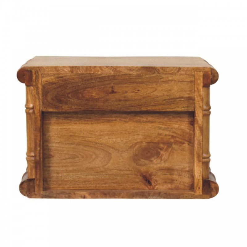 Bamboo Bedside Table in Amber Oak Finish